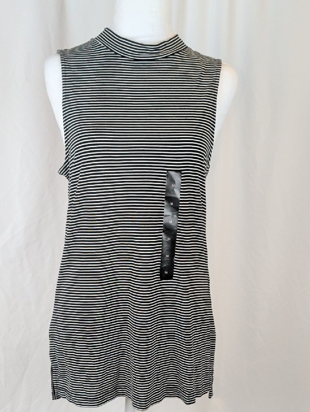 NWT Banana Republic Striped Mock Neck Sleeveless Tank Top M